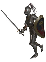 3d illustration of a woman in historical armor
