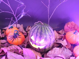 Selective focus halloween gloomy treat or trick.