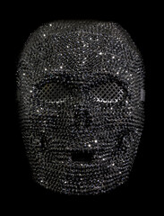 Rhinestone Skull Mask Isolated Against Black Background