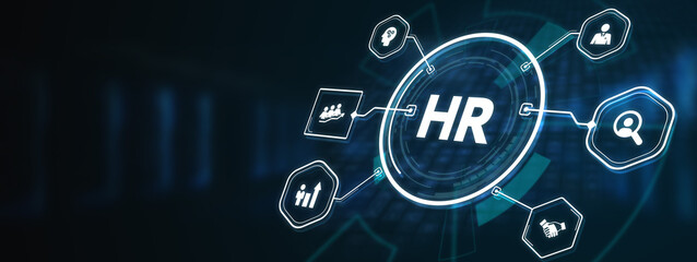 Business, Technology, Internet and network concept. Human Resources HR management concept.3d illustration