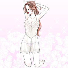 セクシーなランジェリー（背景付き）
