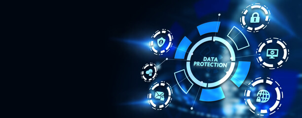 Cyber security data protection business technology privacy concept. 3d illustration