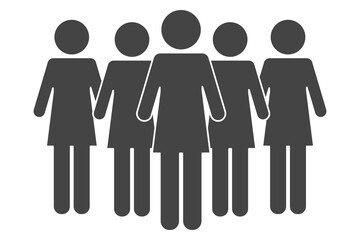 group of pictogram women