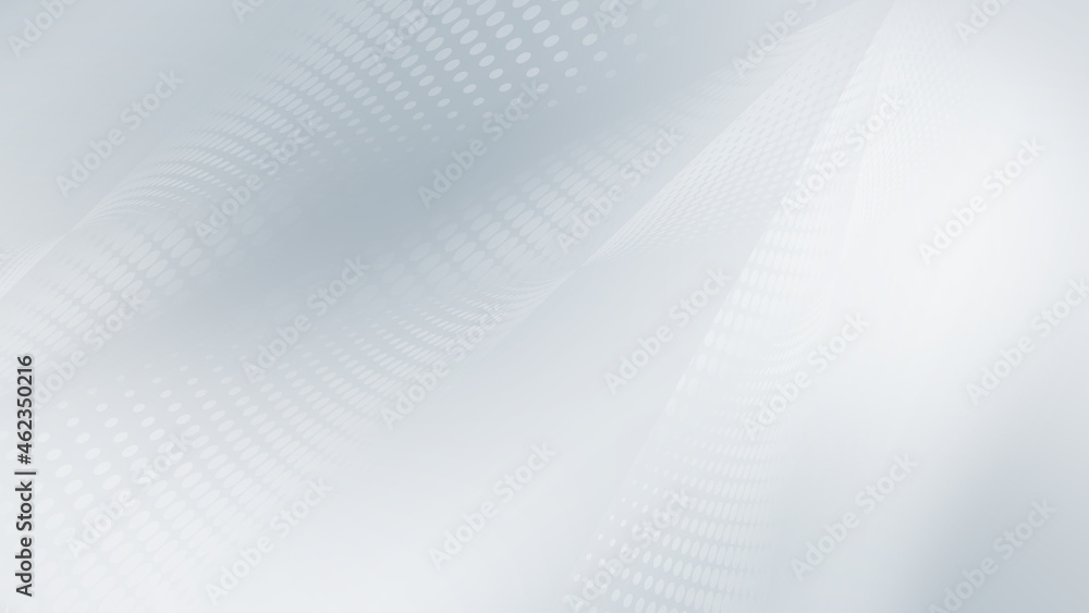Poster gray lines background. futurisic white wavy gradient with halftone design. grey tone dotted texture.