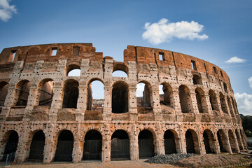 Colosseum in Rome. travel directions and rest in Italy. Europe sightseeing landmarks and tourism
