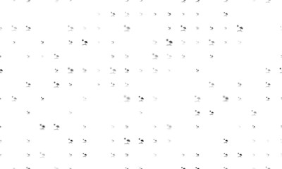 Seamless background pattern of evenly spaced black beach symbols of different sizes and opacity. Vector illustration on white background