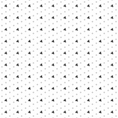 Square seamless background pattern from geometric shapes are different sizes and opacity. The pattern is evenly filled with small black spinner symbols. Vector illustration on white background