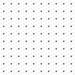 Square seamless background pattern from black theatrical masks are different sizes and opacity. The pattern is evenly filled. Vector illustration on white background