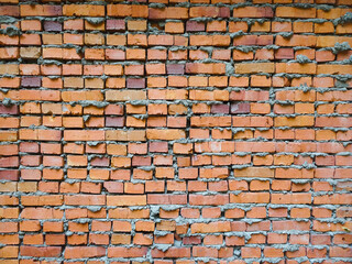 abstract background red brick wall, selective focus