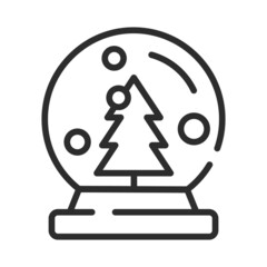 Single line icon of snowball. High quality vector illustration for design, web sites, internet shops, online books etc. Editable stroke in trendy flat style isolated on white background 