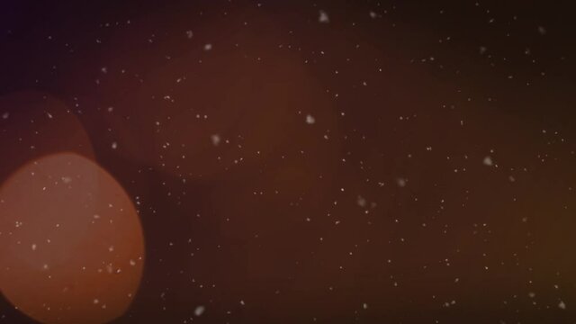 Animation of red spots of lights and falling white spots on black background