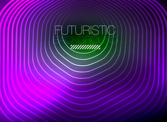 Neon color square shape lines abstract background. Shiny magic energy and motion concept, vector abstract wallpaper background