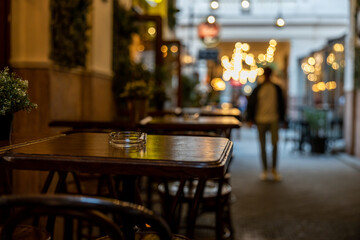 alley with bars and restaurants of Budapest