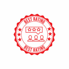 best rating red stamp vector illustration.isolated on white background.