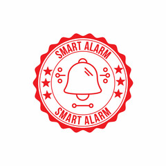 smart alarm red stamp vector illustration.isolated on white background.