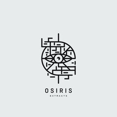 Horus eye. Egypt symbol. Ancient line logo. Abstract osiris Logo