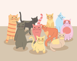 adorable cats illustration