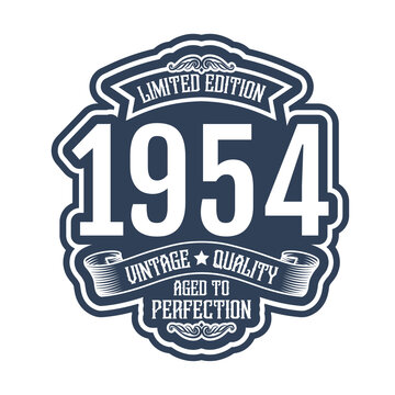 vintage 1954 Aged to perfection, 1954 birthday typography design for T-shirt