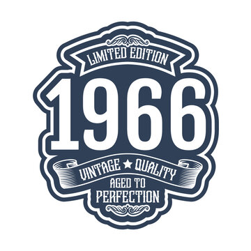 vintage 1966 Aged to perfection, 1966 birthday typography design for T-shirt