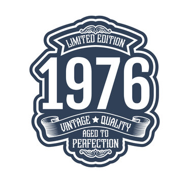 vintage 1976 Aged to perfection, 1976 birthday typography design for T-shirt