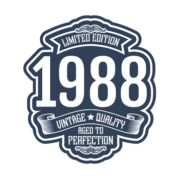 vintage 1988 Aged to perfection, 1988 birthday typography design for T-shirt