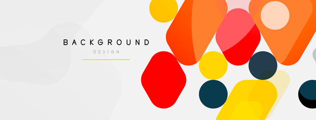 Abstract round geometric shapes and circles background. Trendy techno business template for wallpaper, banner, background or landing