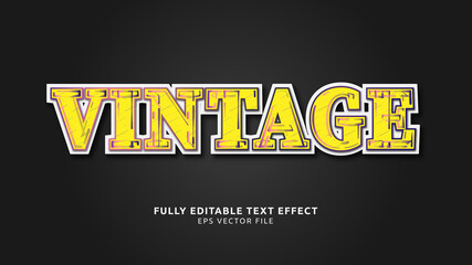 Vintage Yellow Bold Editable Text Effect