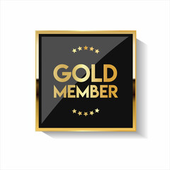 Golden badge VIP golden member retro design 