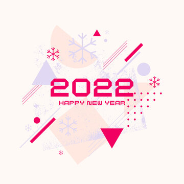 A poster for the celebration of the New Year 2022.A template for your design. Graphic composition for design.