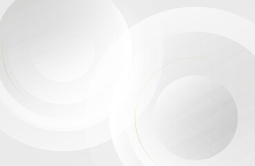Modern minimal and clean white gold circle background in 3d realistic look