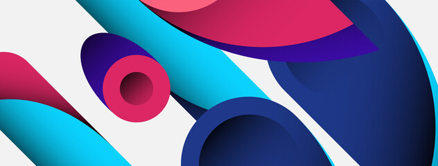 Abstract background. Minimal geometric circles and round style shapes with deep shadow effects. Trendy technology business template for wallpaper banner or background