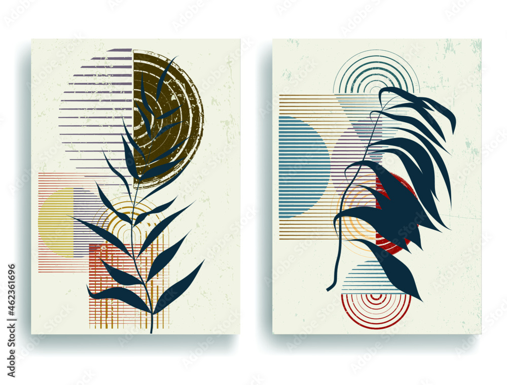 Poster modern background with minimalist design elements . botanical art. backgrounds in boho style . wall 