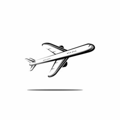 Fototapeta na wymiar vector illustration of an airplane in flight