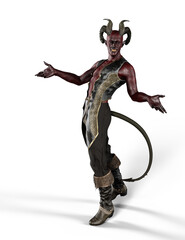 Isolated happy demon