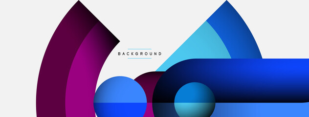 Trendy shapes, color minimal design composition, lines and shadows for wallpaper banner background or landing page