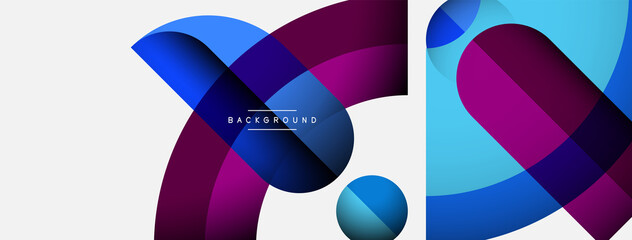 Fototapeta premium Trendy shapes, color minimal design composition, lines and shadows for wallpaper banner background or landing page