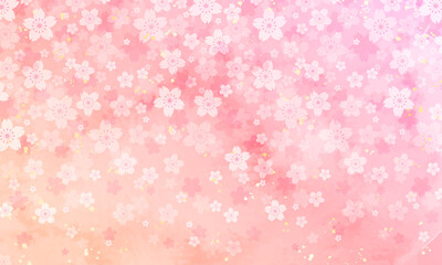 水彩の桜の花のベクターイラスト背景