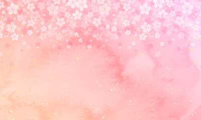 水彩の桜の花のベクターイラスト背景