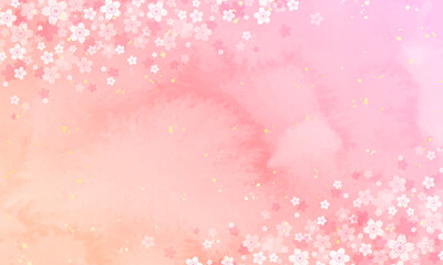 水彩の桜の花のベクターイラスト背景