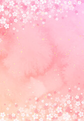 水彩の桜の花のベクターイラスト背景