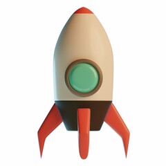 3D Rocket Illustration