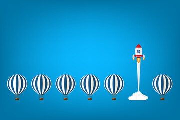 Innovation - Think differently - Being different, taking risky, move for success in life -The graphic of rocket also represents the concept of courage, enterprise, confidence, belief, fearless, daring