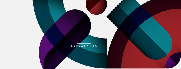 Geometric abstract background. Round shapes, circles, lines composition for wallpaper banner background or landing page