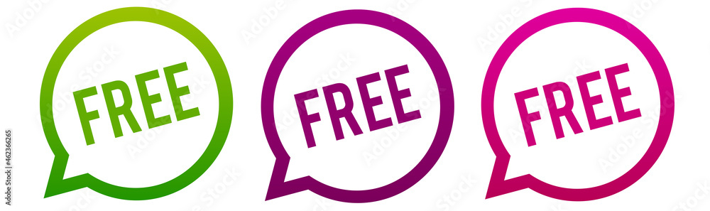 Poster free - round web buttons on white background.