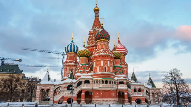 Moscow Kremlin, Red Square. St Basils Cathedral. Winter