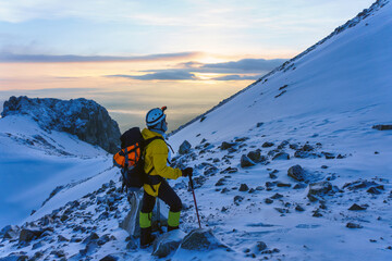 Young woman in the iztaccihuatl volcano