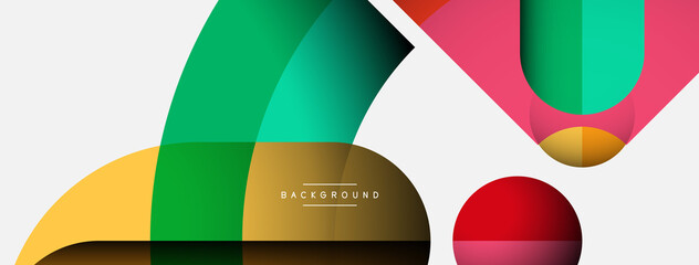 Trendy shapes, color minimal design composition, lines and shadows for wallpaper banner background or landing page