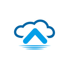 Home cloud data service company logo design