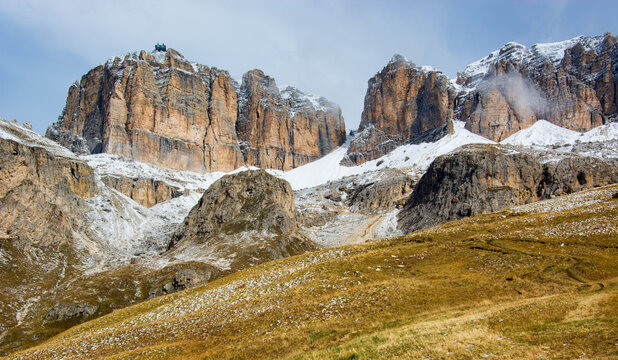 i primi freddi e le prime nevicate sul passo Pordoi