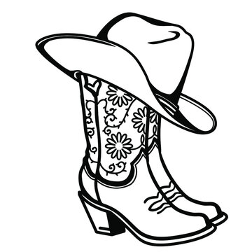 Cowboy Boots Coloring Pages Free